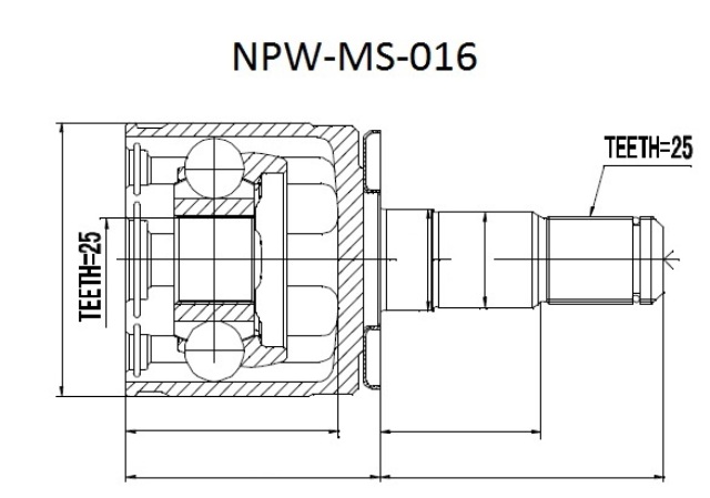 ШРУС ВНУТРЕННИЙ MITSUBISHI PAJERO V14W-V55W, PAJERO SPORT K94W/K99W 96-06, SPACE GEAR /ЛЕВ/