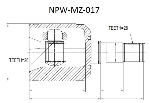 ШРУС ВНУТРЕННИЙ MAZDA 626 GE /MTM/ 2.5 V6 91- /ЛЕВ/