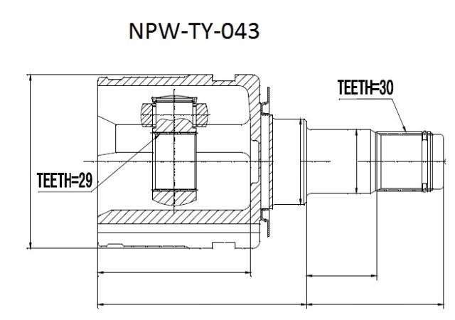 ШРУС ВНУТРЕННИЙ TOYOTA HI-LUX GGN25/KUN25/26 2.5D-4D, 3.0D-4D 05-11-> /ПРАВ/