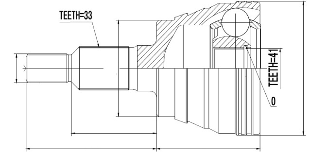 ШРУС НАРУЖНЫЙ HUMMER H2 6.0, 6.2 02-, CADILLAC ESCALADE 99-06, CHEVROLET TAHOE 99-07, AVALANCHE 2500 02-, SILVERADO 02-, SUBURBAN 2500 00-09, GMC SIERRA 00-, YUKON 00-