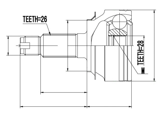 ШРУС НАРУЖНЫЙ HONDA CIVIC FD 4D 1.6,1.8 /ATM/ 06-, CIVIC FK 5D 1.6,1.8 /MTM/ 06-