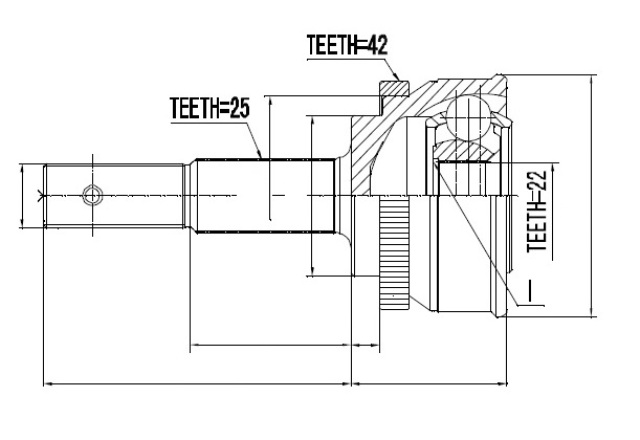 ШРУС НАРУЖНЫЙ NISSAN ALMERA N15 1.4I 95-, SUNNY N14 1.4, 2.0D 90- /+ABS=42T/