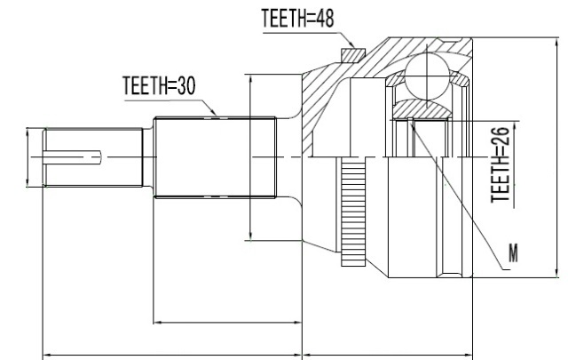 ШРУС НАРУЖНЫЙ LEXUS RX270, RH350, RH450H 08-15